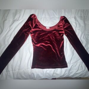 Garage Burgundy Velvet Top